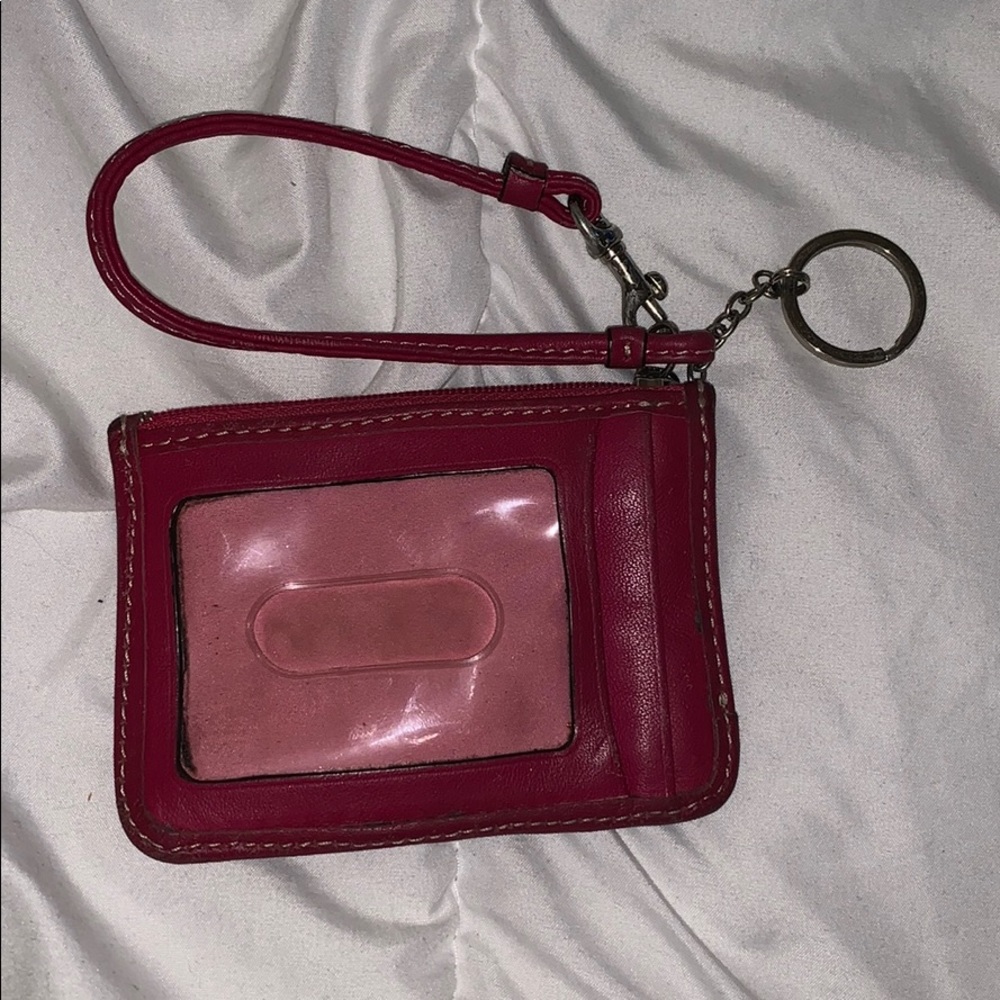 Coach card holder keychain
